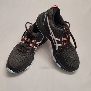 ASICS GEL-Venture Trail Running Shoes Women’s Size 6 Black Aqua Coral